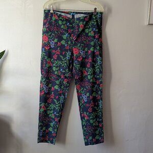 J. McLaughlin size 14 Pants Navy Blue Floral stretch